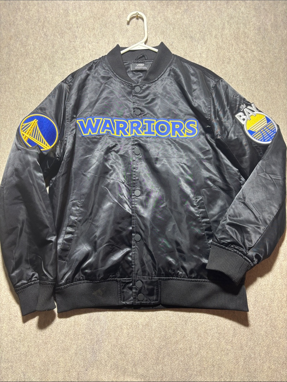 Pro Standard GoldenStateWarriors Satin Bomber Quilted Jacket The Bay Men's M(18)